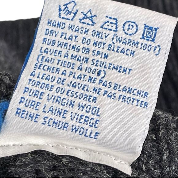 John Molloy Irish 100% Wool grey hand knit crewneck sweater size medium - Picture 4 of 6